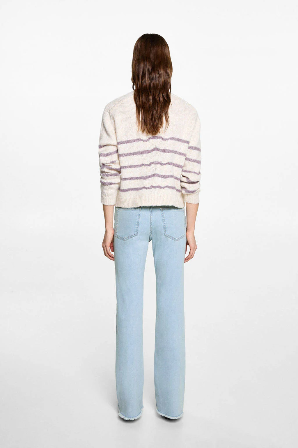 MANGO TEEN flared regular waist flared jeans light blue denim