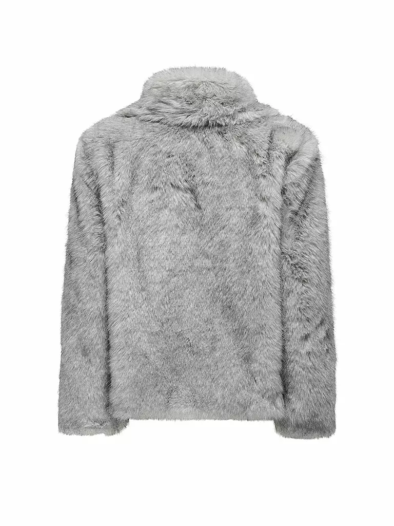 ONLY Jacke in Felloptik hellgrau