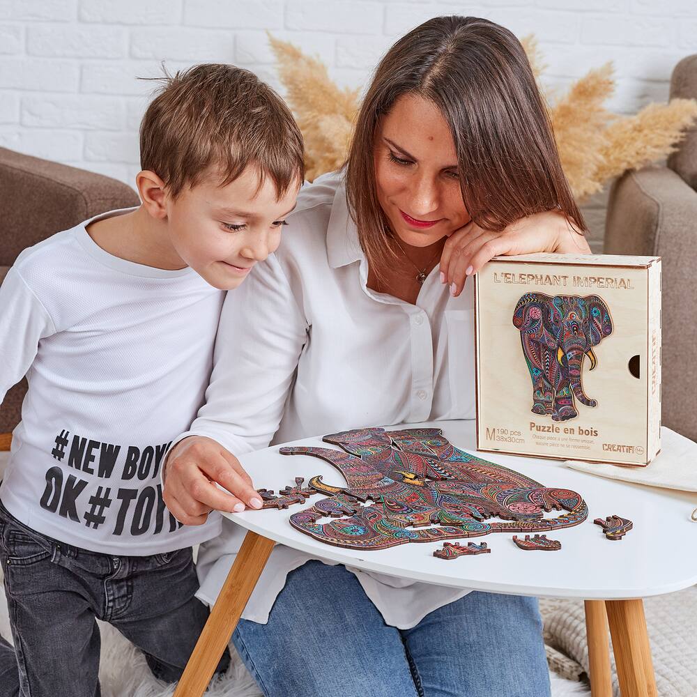 PUZZLE EN BOIS 190 PIECES - L'ELEPHANT IMPERIAL