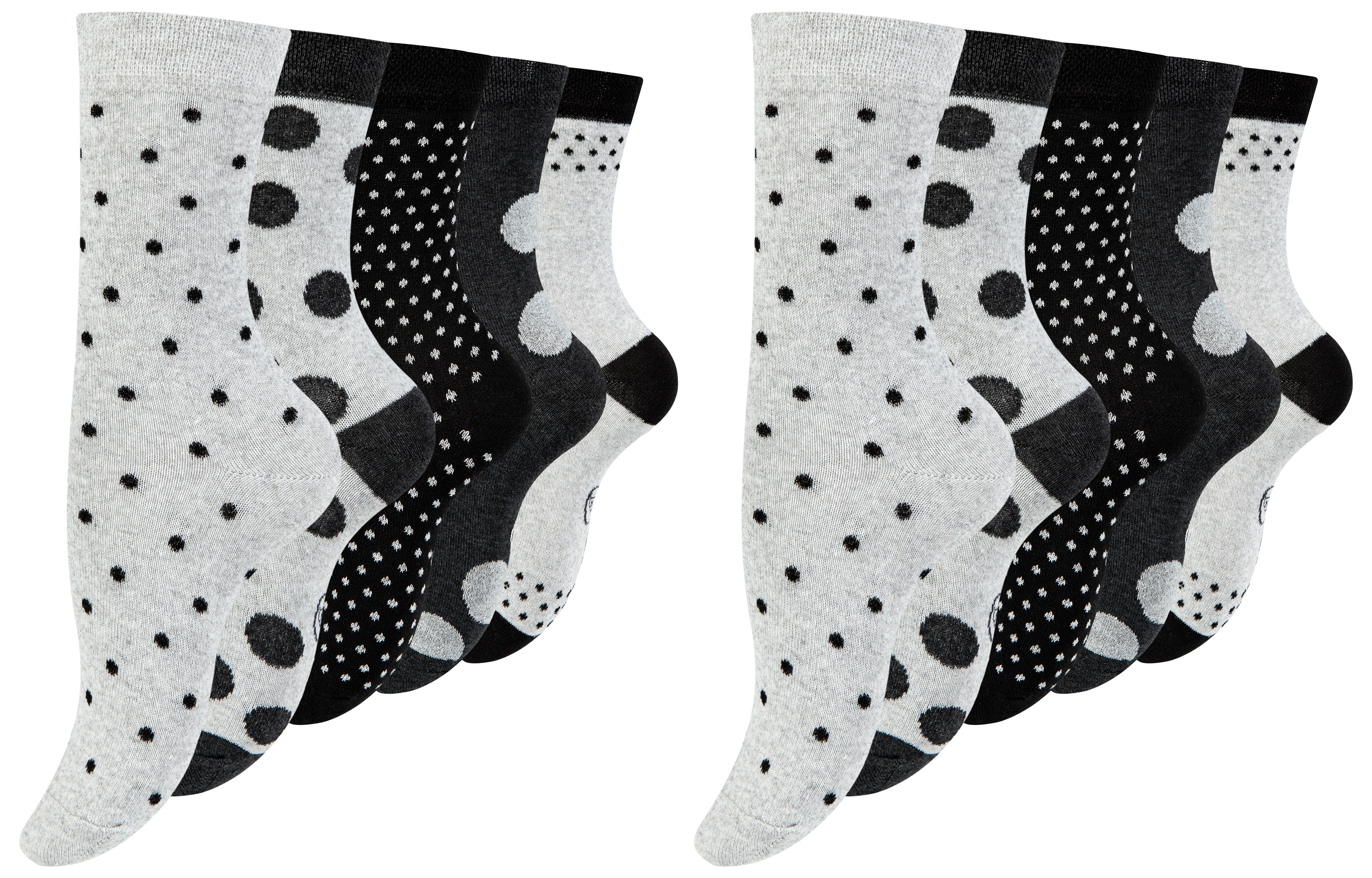Paolo Renzo® Damen Baumwoll Socken gestreift 10 Paar - Größe 35/38