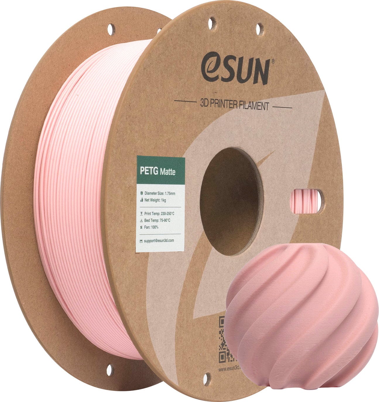eSUN  PETG-Matte Peach Pink, 1,75 mm / 1000 g    Mattes PETG Filament in Peach Pink