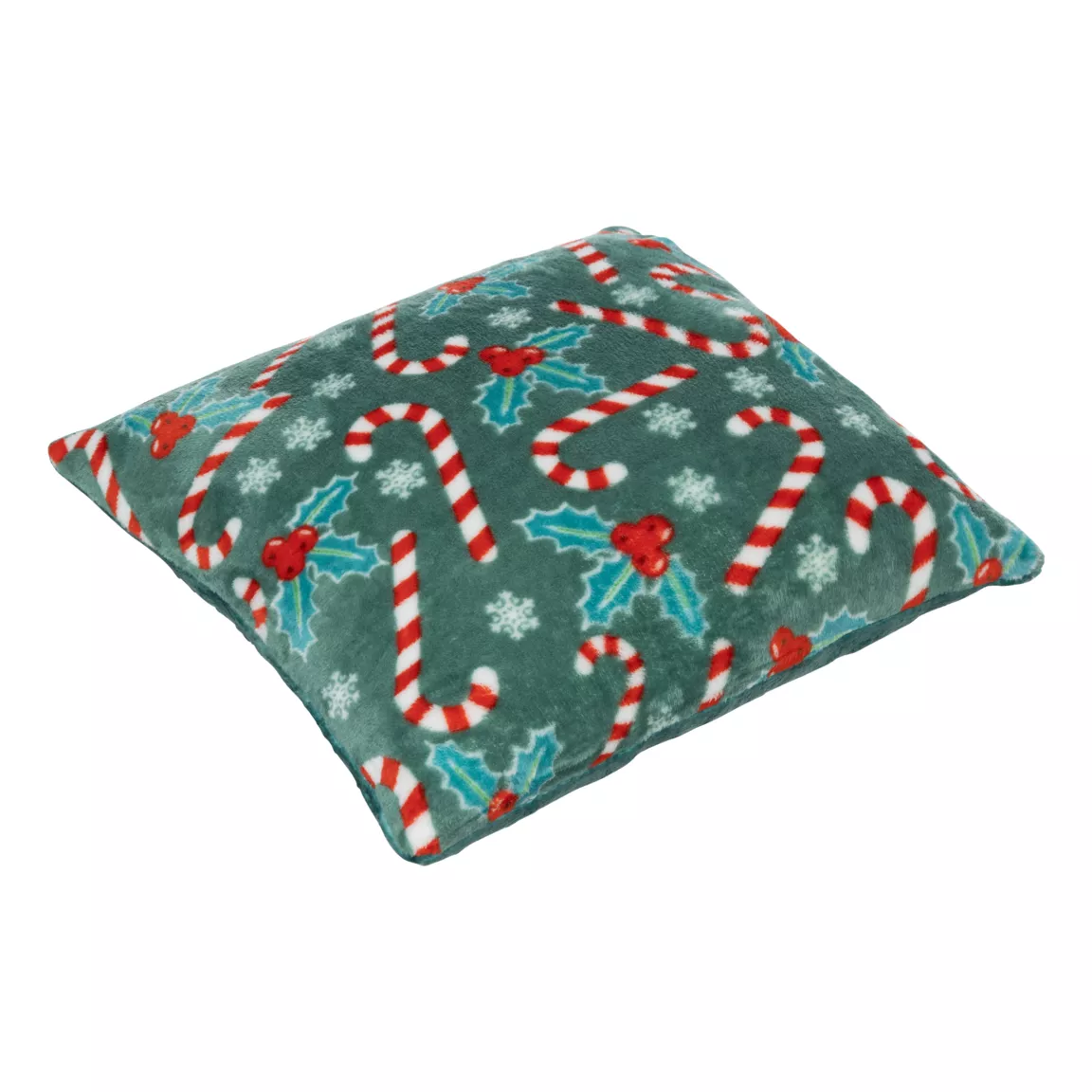 Coussin de Noël carré (40 cm) Houx et sucre d'orge