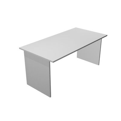 Bureau droit Trend - L140 - Pieds panneaux - plateau gris