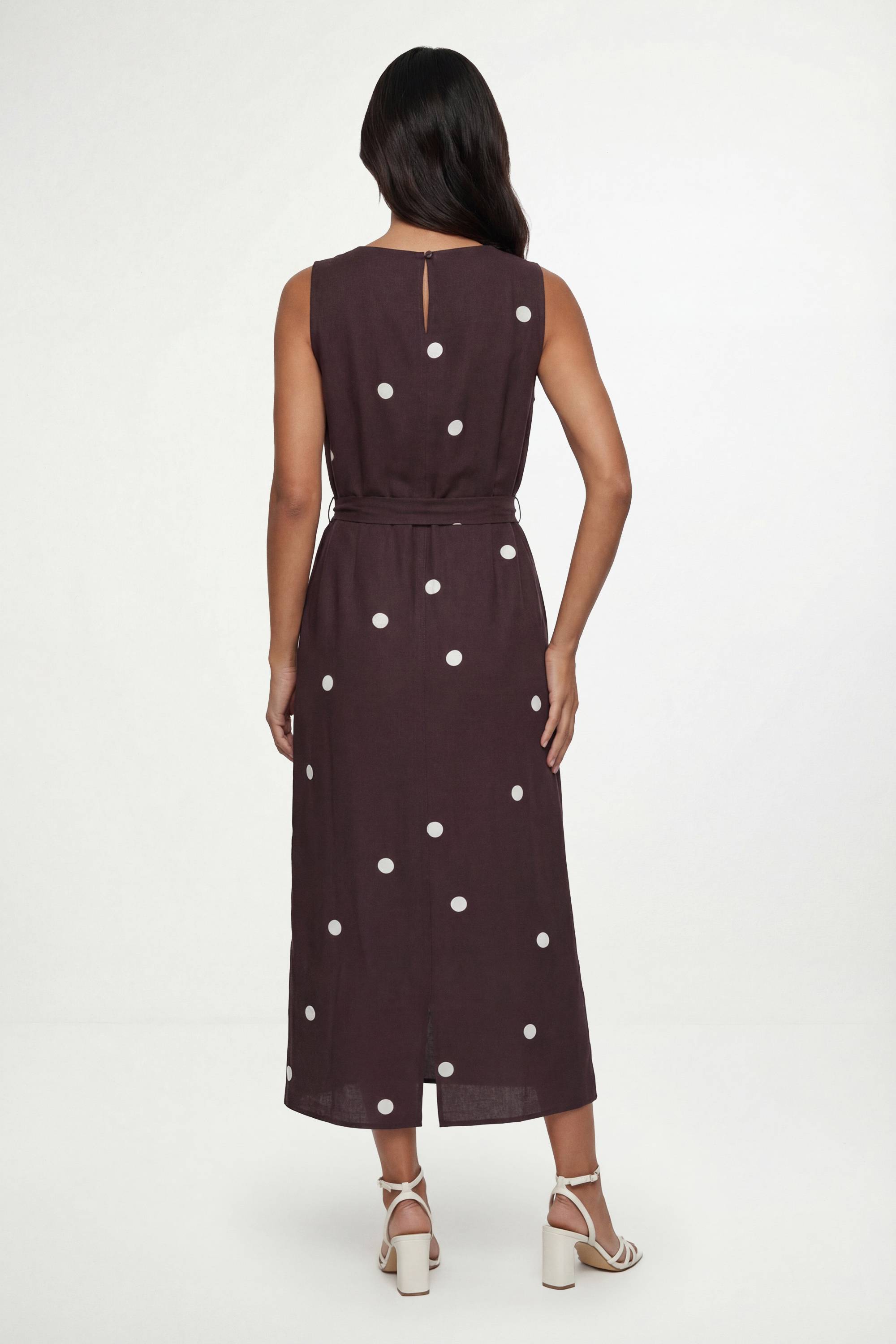 Wallis Robe Maxi D'été À Pois Avec Ceinture