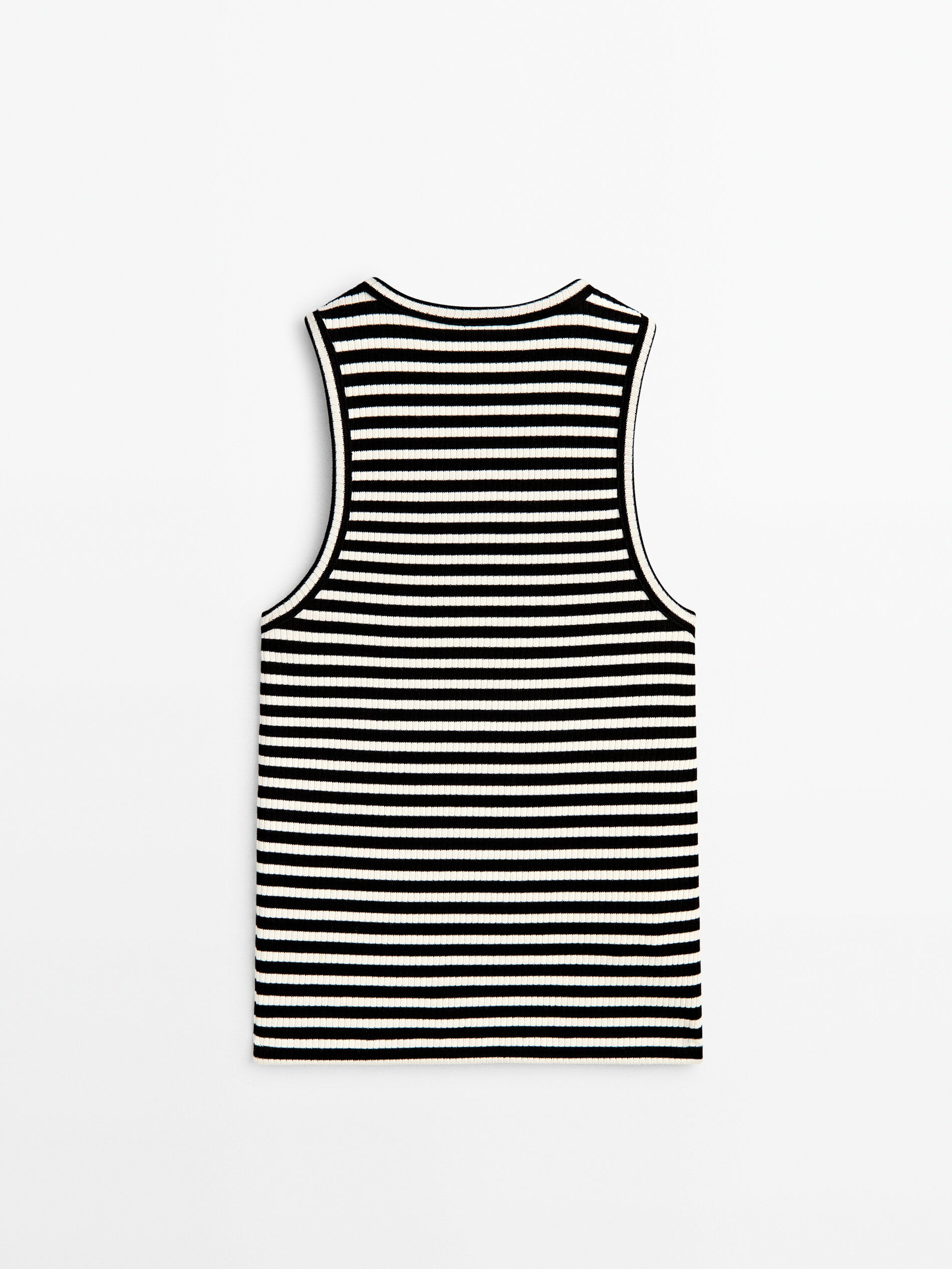 Camiseta Canalé listrada sem mangas - AZUL MARINHO
