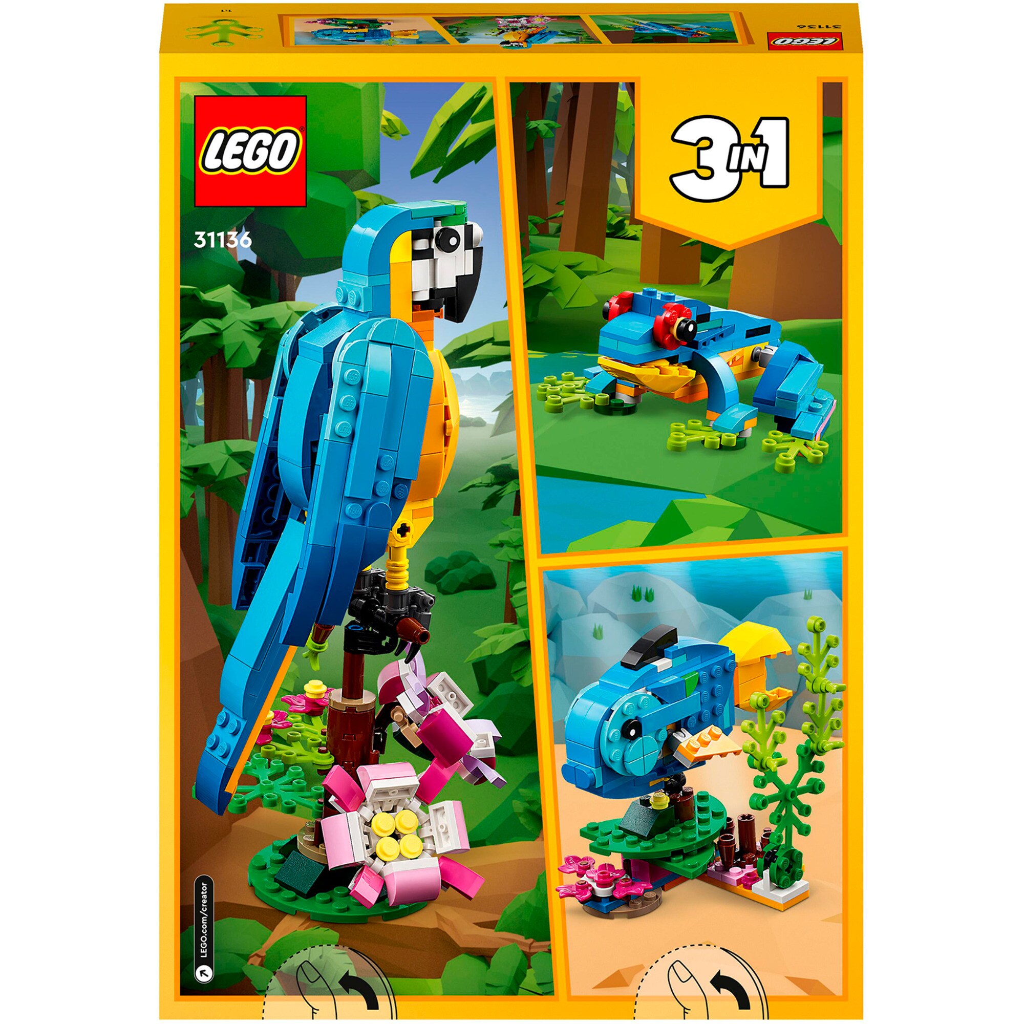 LEGO Konstruktionsspielzeug Creator 3-in-1 Exotischer Papagei
