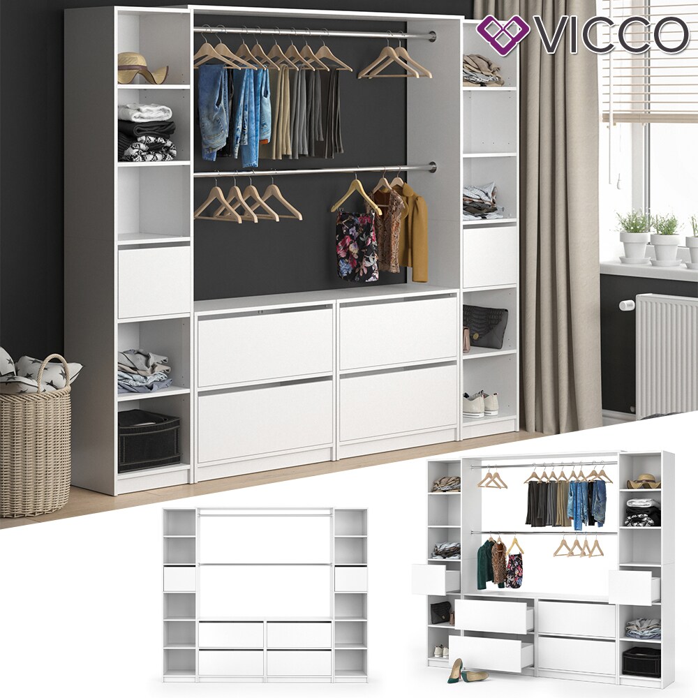 VICCO Kleiderschrank GUEST XXXL offen begehbar Regal Kleiderständer Schrank