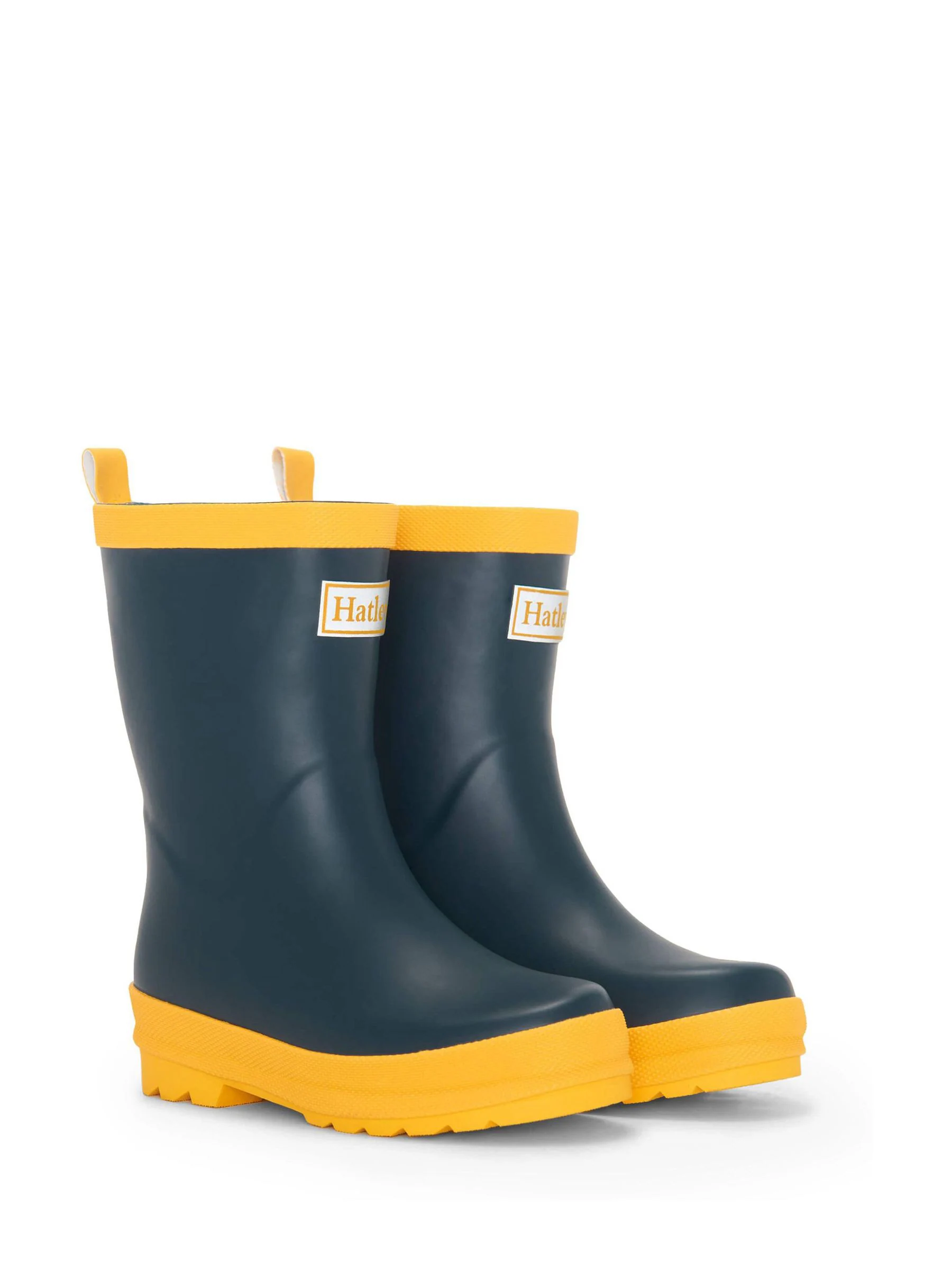 Hatley Navy & Yellow Matte Rain Wellies