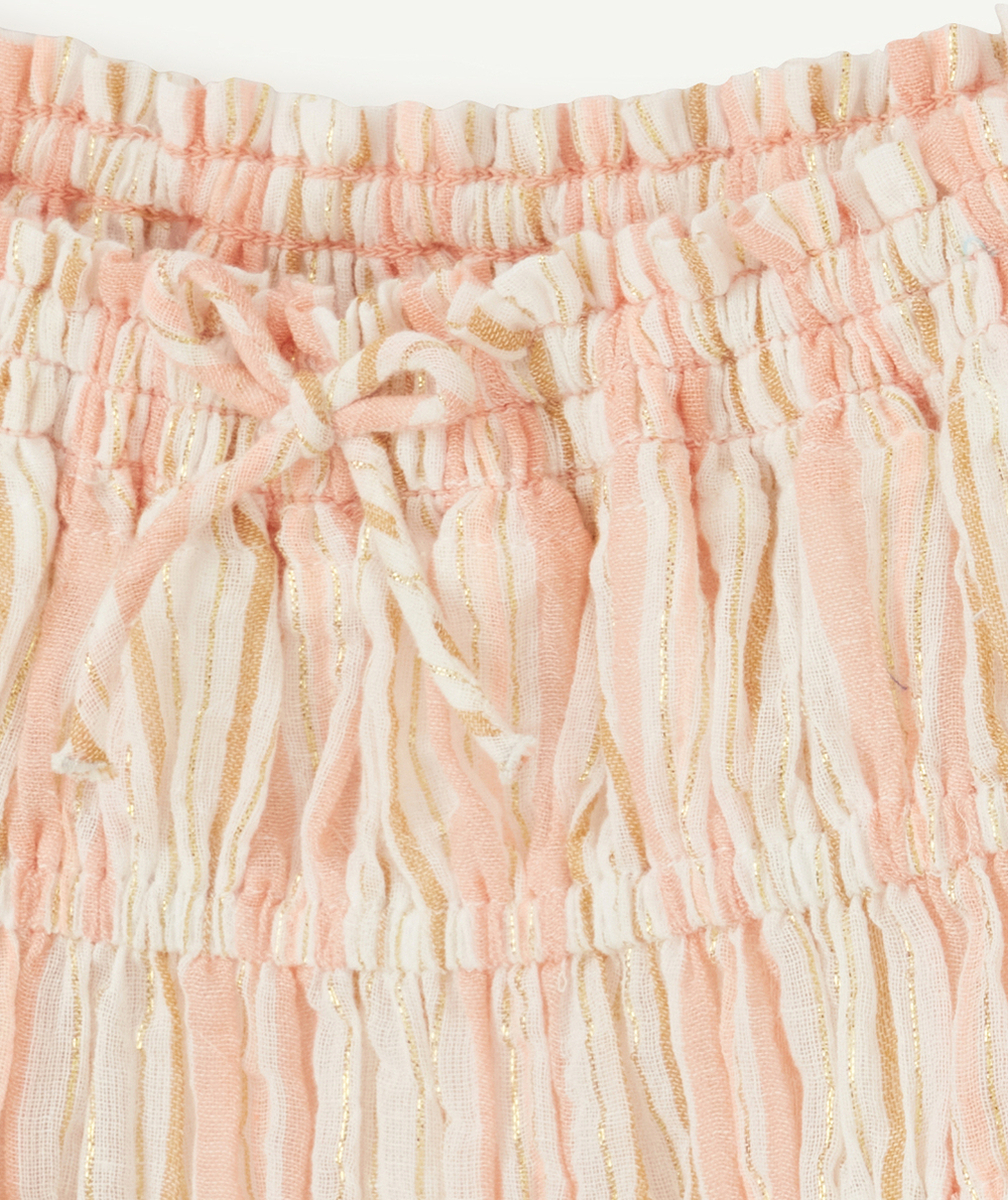 LA JUPE ROSE ET BLANCHE AVEC LISERÉS PAILLETÉS