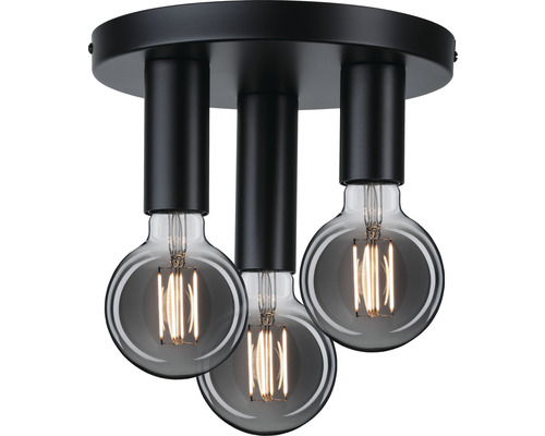 Plafondlamp, 3-lichts, Ø 24 cm, Skogen, zwart