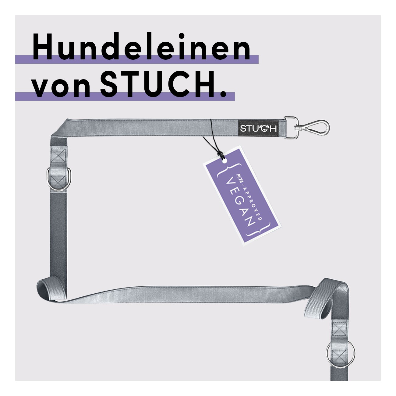 STUCH Hundeleine Führleine Grau S