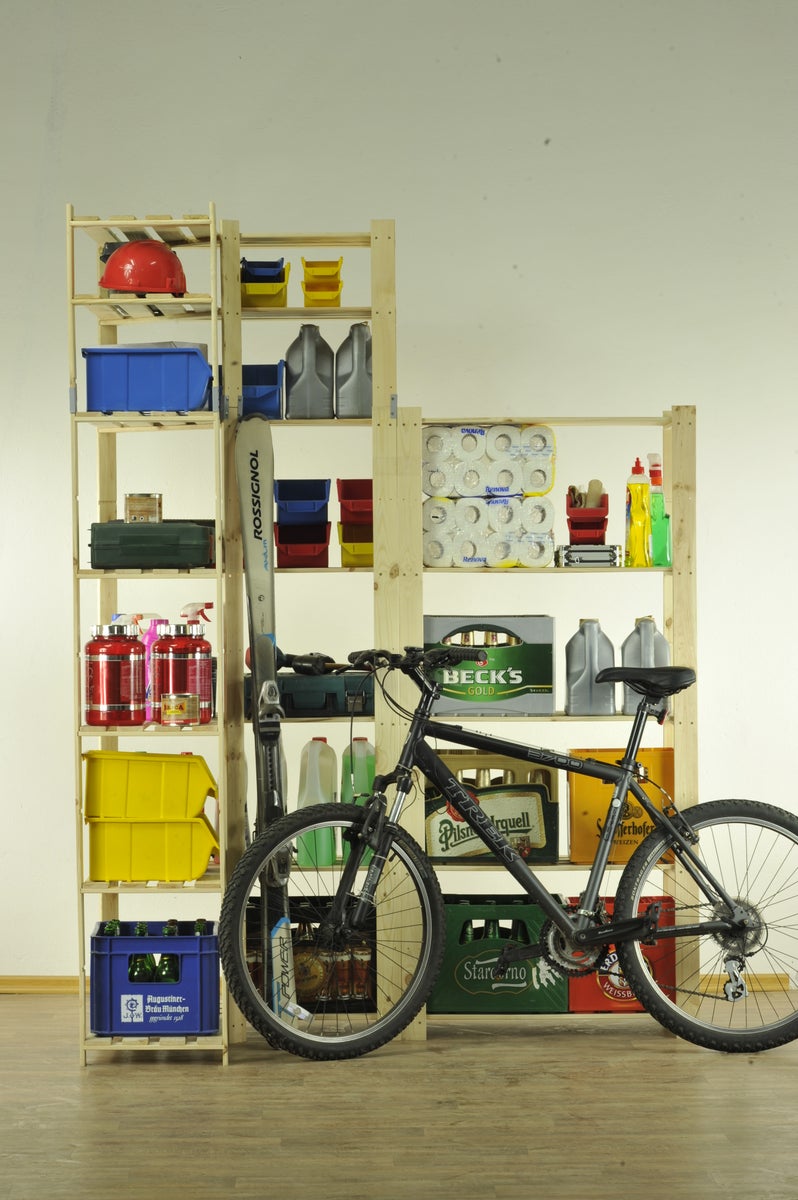 PROREGAL Hoekplank Pinepeak HxBxD 170 x 85 x 38 cm 5 Planken 1,2 cm Dik Dennenhout Natuurlijk