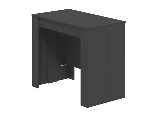 Table console à rallonge Diluna, Table à manger extensible, Table avec rallonges polyvalentes extensible jusqu'à 10 places, 51/237x90h78 cm, Anthracite