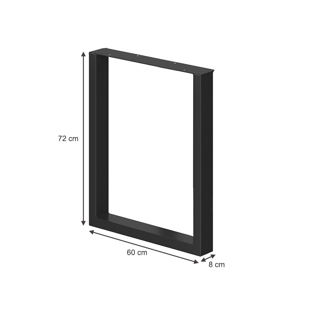 Vicco Tischbeine Loft Tischkufen pulverbeschichtet 2er Set 72x60 cm