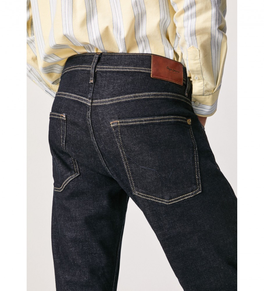Calça jeans Pepe Jeans Cash com 5 bolsos, preta.