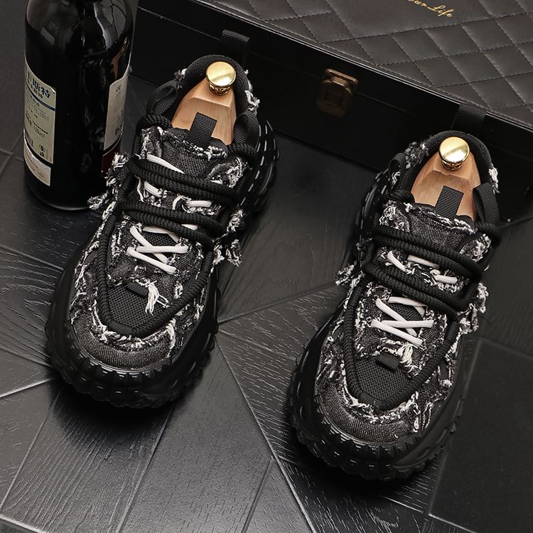 Mr Ozera - Platform Denim Veterschoenen