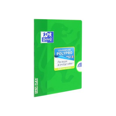 Oxford Openflex - Cahier polypro 17 x 22 cm - 96 pages - petits carreaux (5x5 mm) - disponible dans différentes couleurs