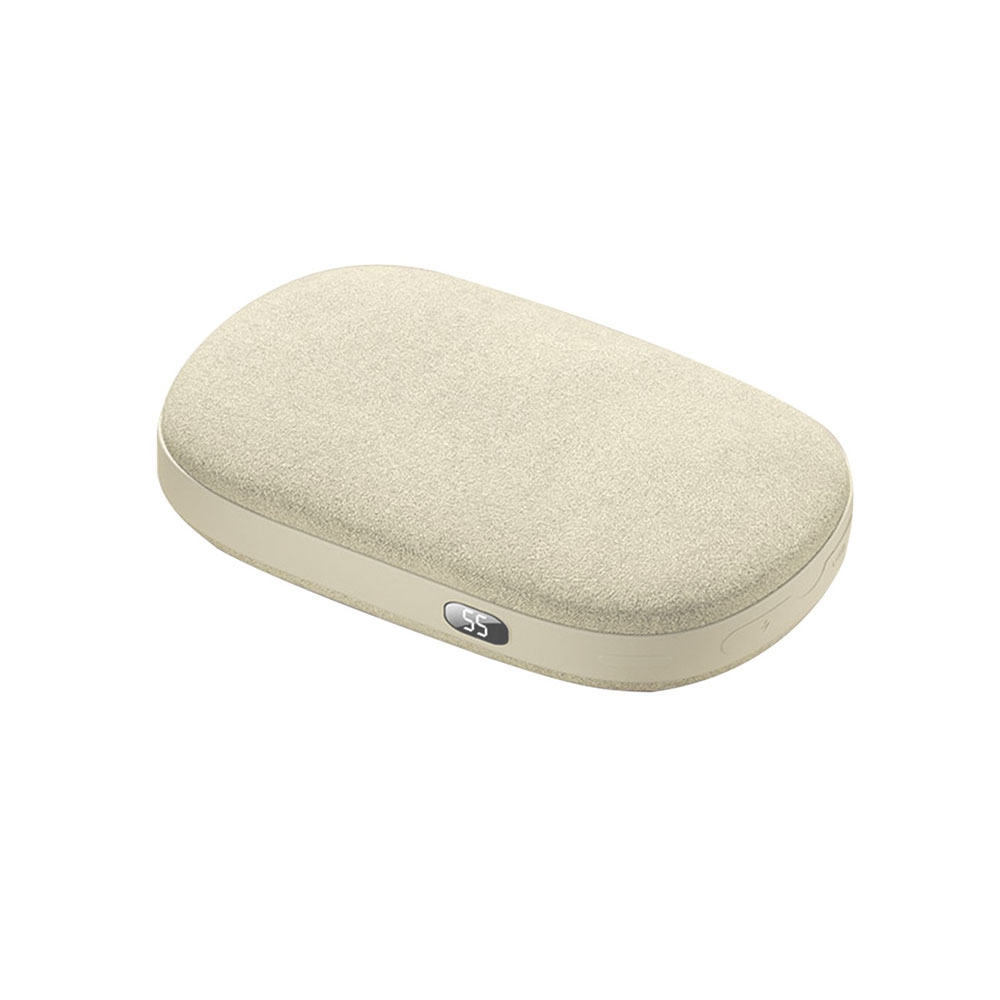 (5V/2A) 2in1 10000mAh Flauschige USB Powerbank Ladegerät   Handwärmer - Creme