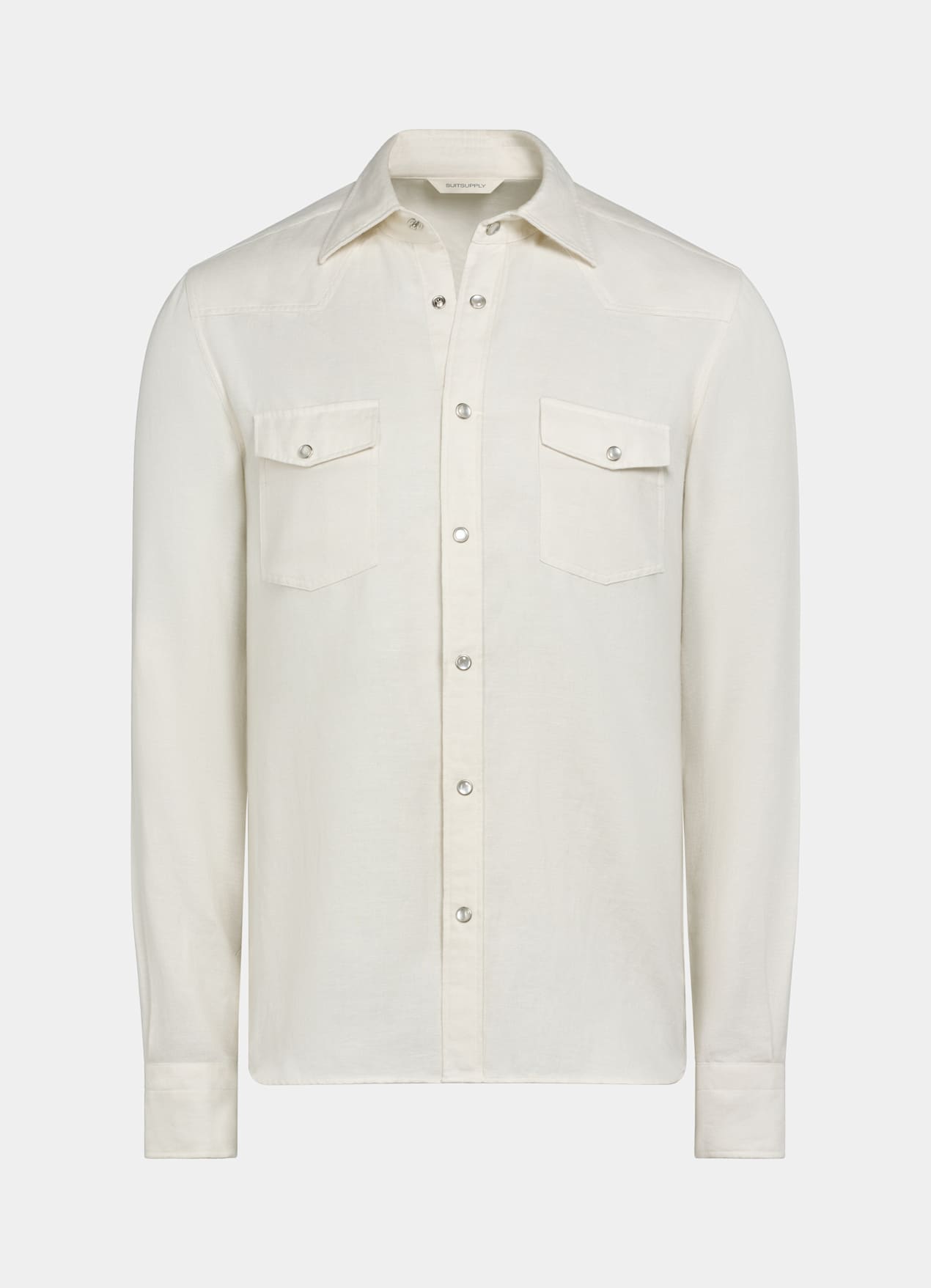 Chemise western blanc cassé