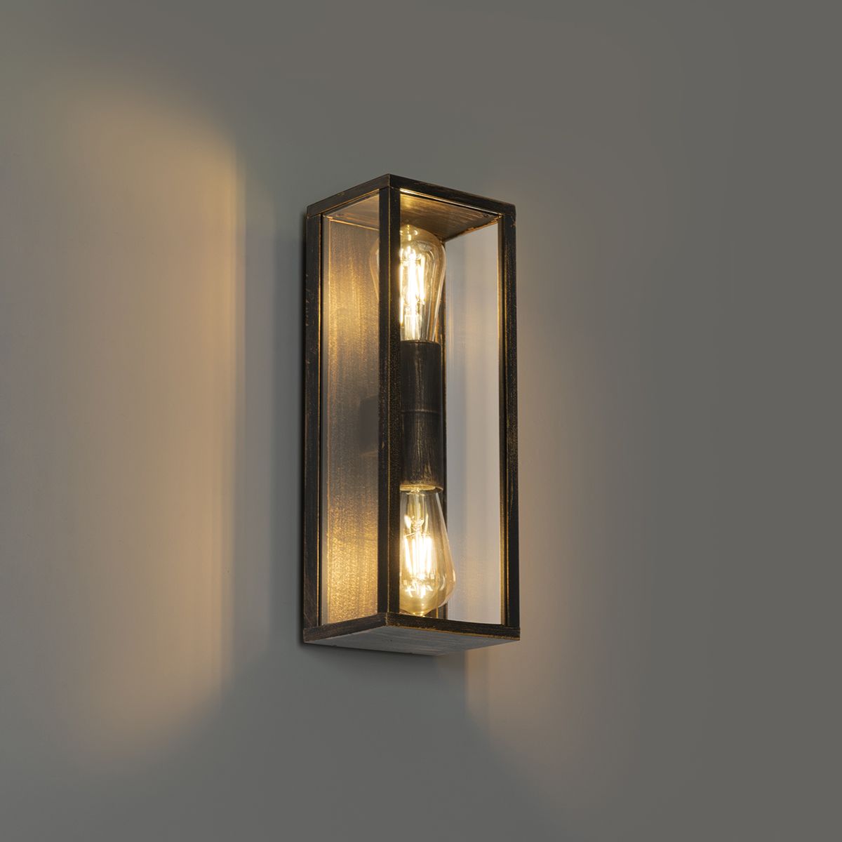 Vintage wandlamp antiek goud 38 cm 2-lichts IP44 - Charlois