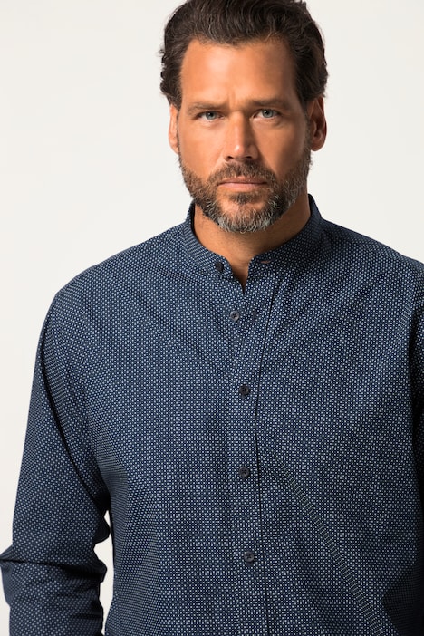 Businesshemd, Langarm, Stehkragen, Minimal-Muster, Comfort Fit, bis 8 XL
