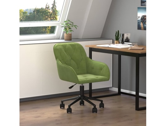 VIDAXL - Chaise de bureau Chaise pivotante de bureau vert clair velours