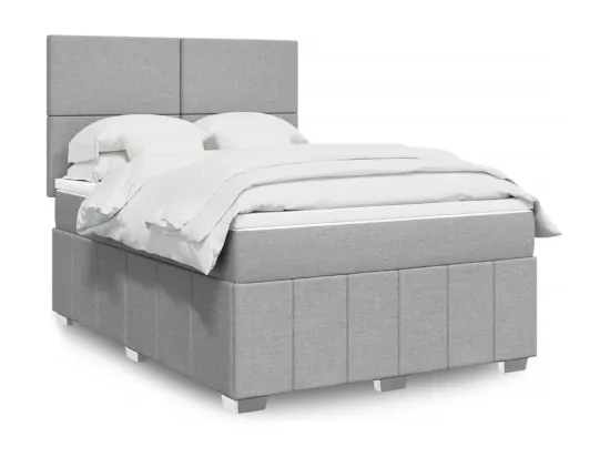 Sommier à lattes de lit avec matelas Gris clair 160x200cm Tissu
