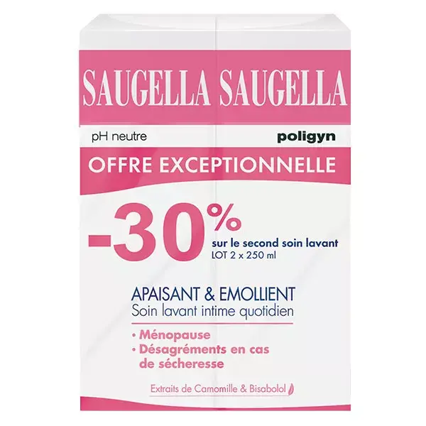 Sabonete Íntimo Diário Saugella Poligyn, Pacote com 2 x 250ml
