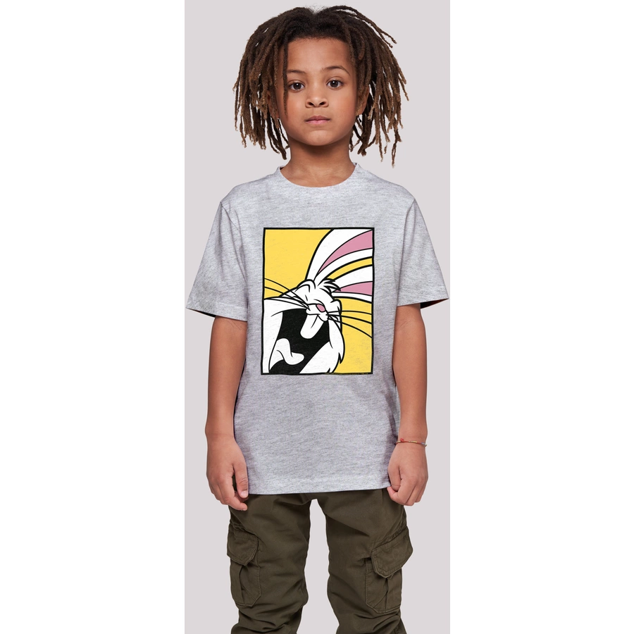 F4NT4STIC T-Shirt Looney Tunes Bugs Bunny Laughing heather grey