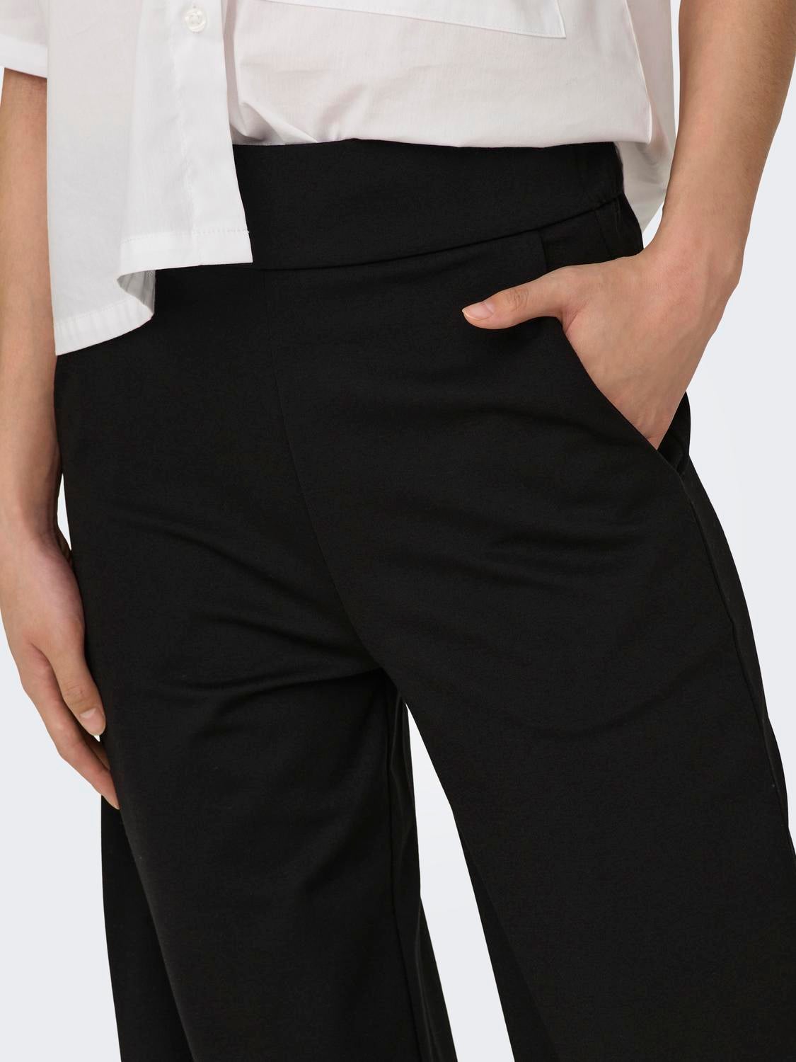 JDYPRETTY Hohe Taille Normal geschnitten Klassische Hose Black