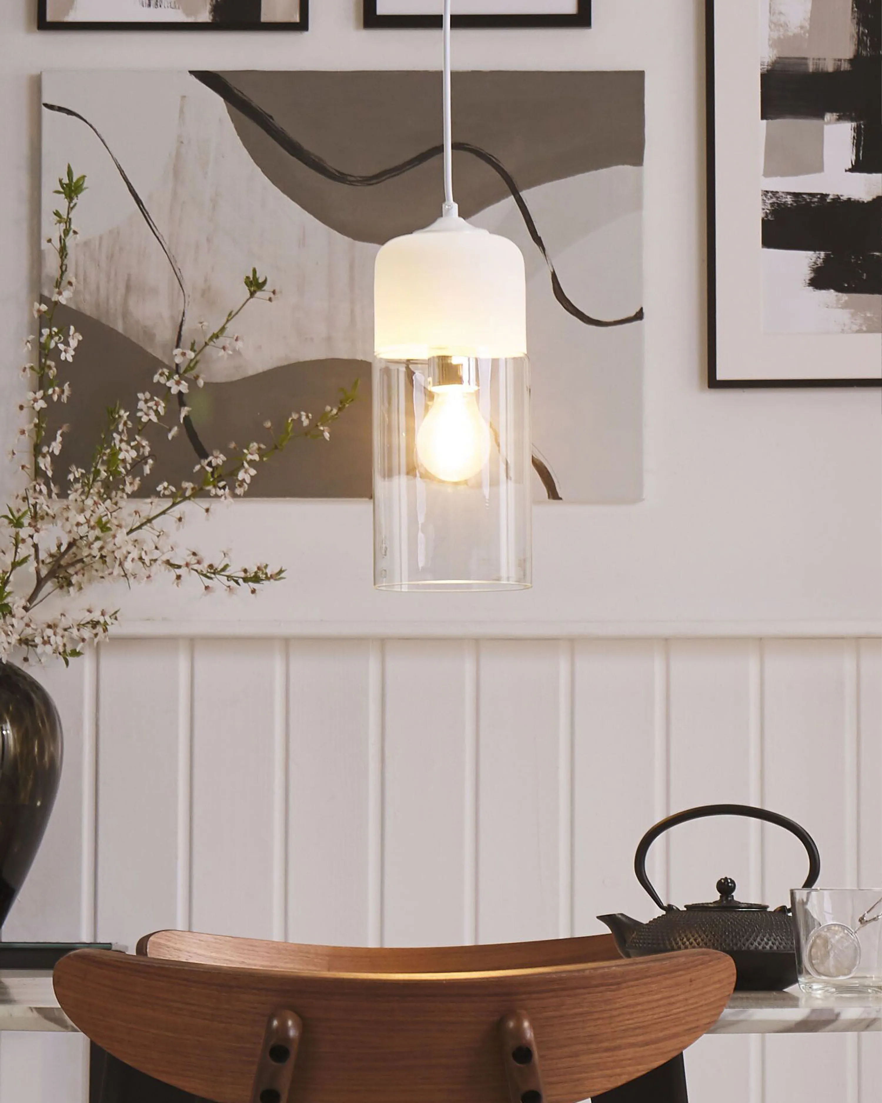 Hanglamp PURUS Glas Wit