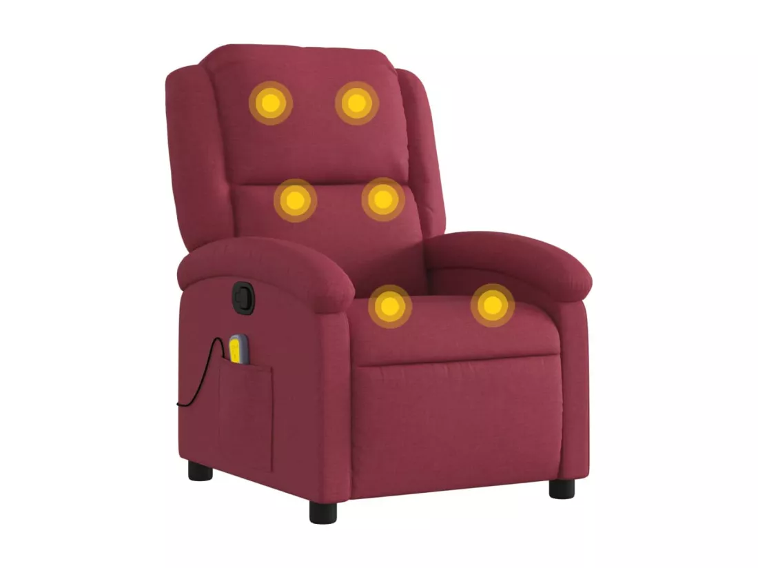 Fauteuil massant inclinable Rouge bordeaux Tissu