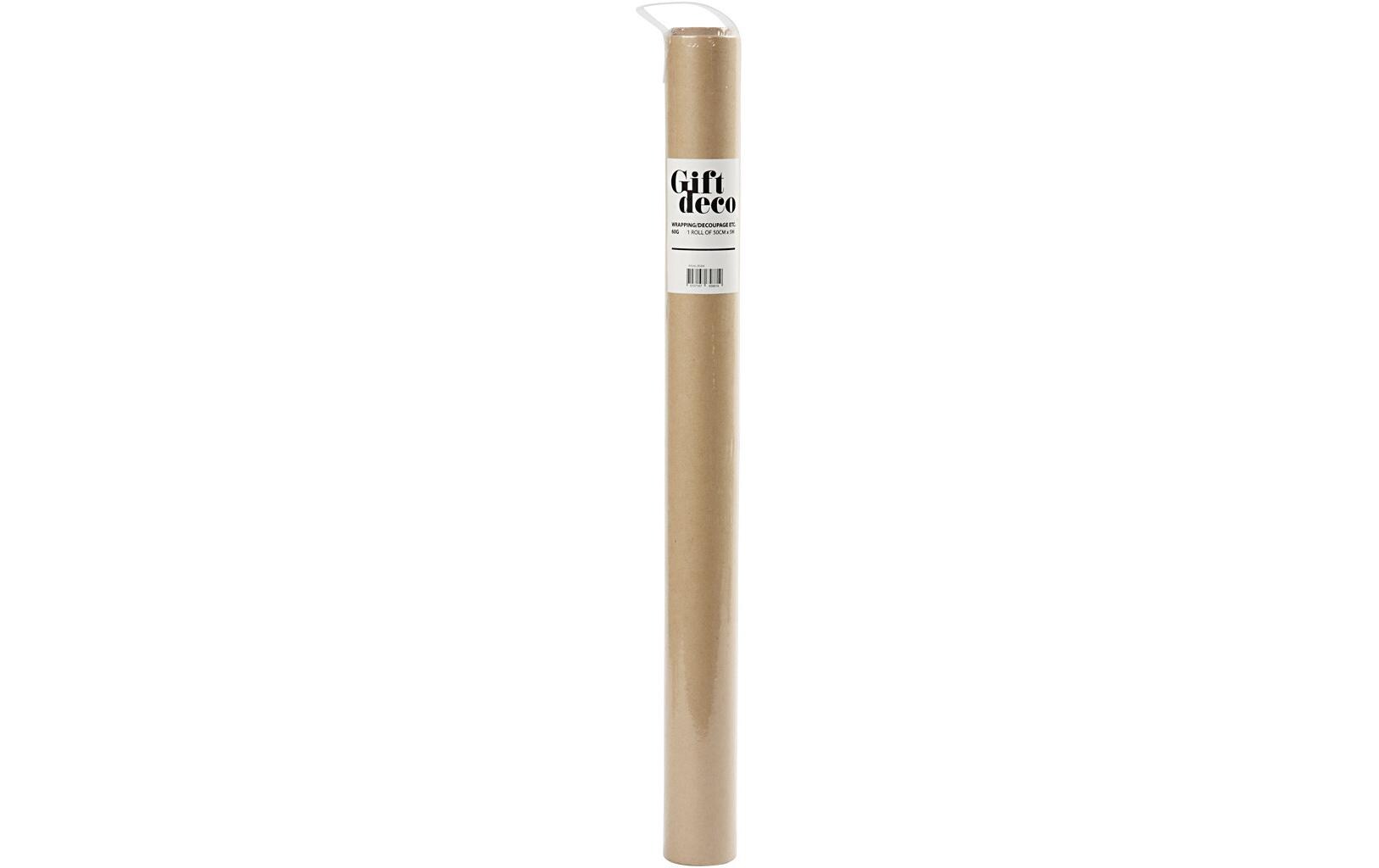 Geschenkpapier Natur, 50 cm x 5 mGeeignet als Geschenkverpackung oder Einfasspapier für Bücher