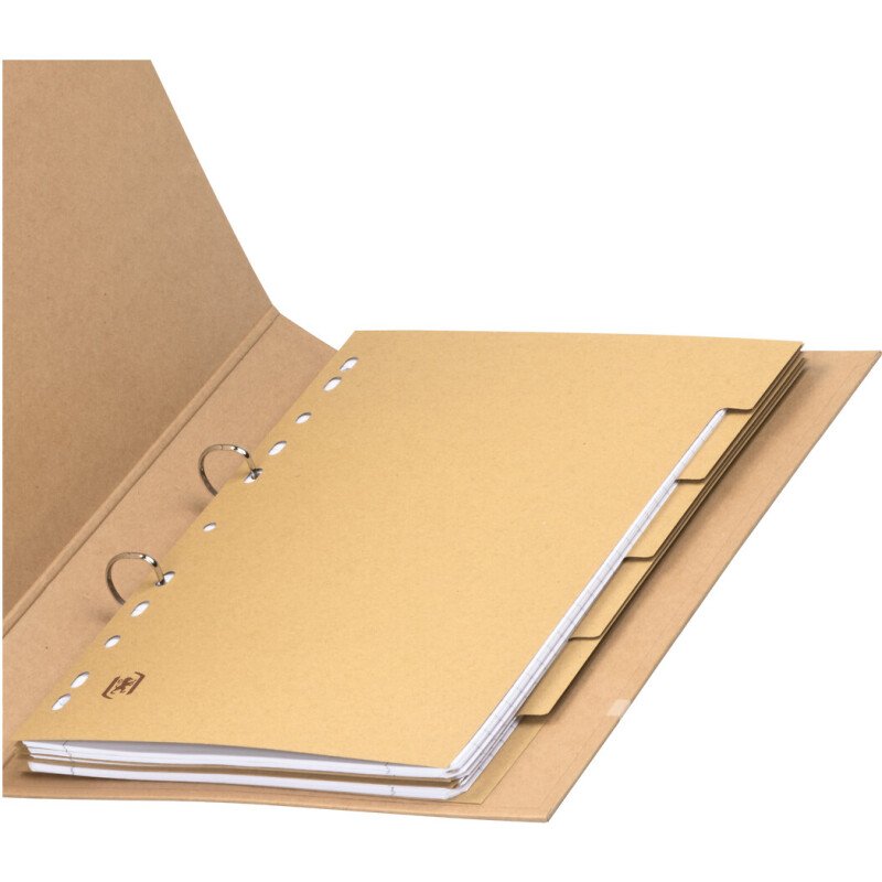 Intercalaires neutres Oxford Touareg A4 6 positions carte recyclée épaisseur 265g beige naturel