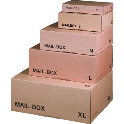 Boîte postale d'expédition format S - 25 cm x 17,5 cm x 8 cm - kraft - Logistipack