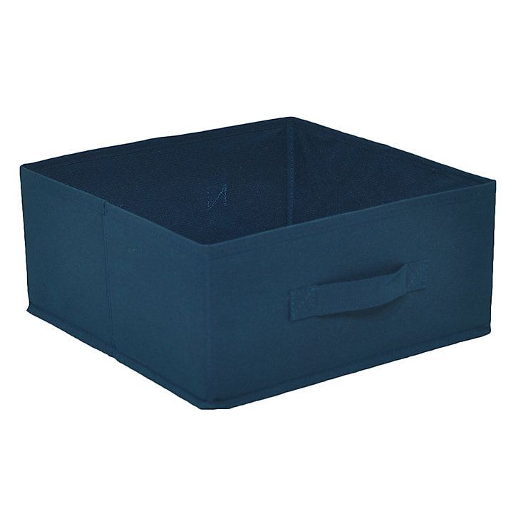 Boîte de rangement rectangulaire en textile Mixxit coloris bleu canard