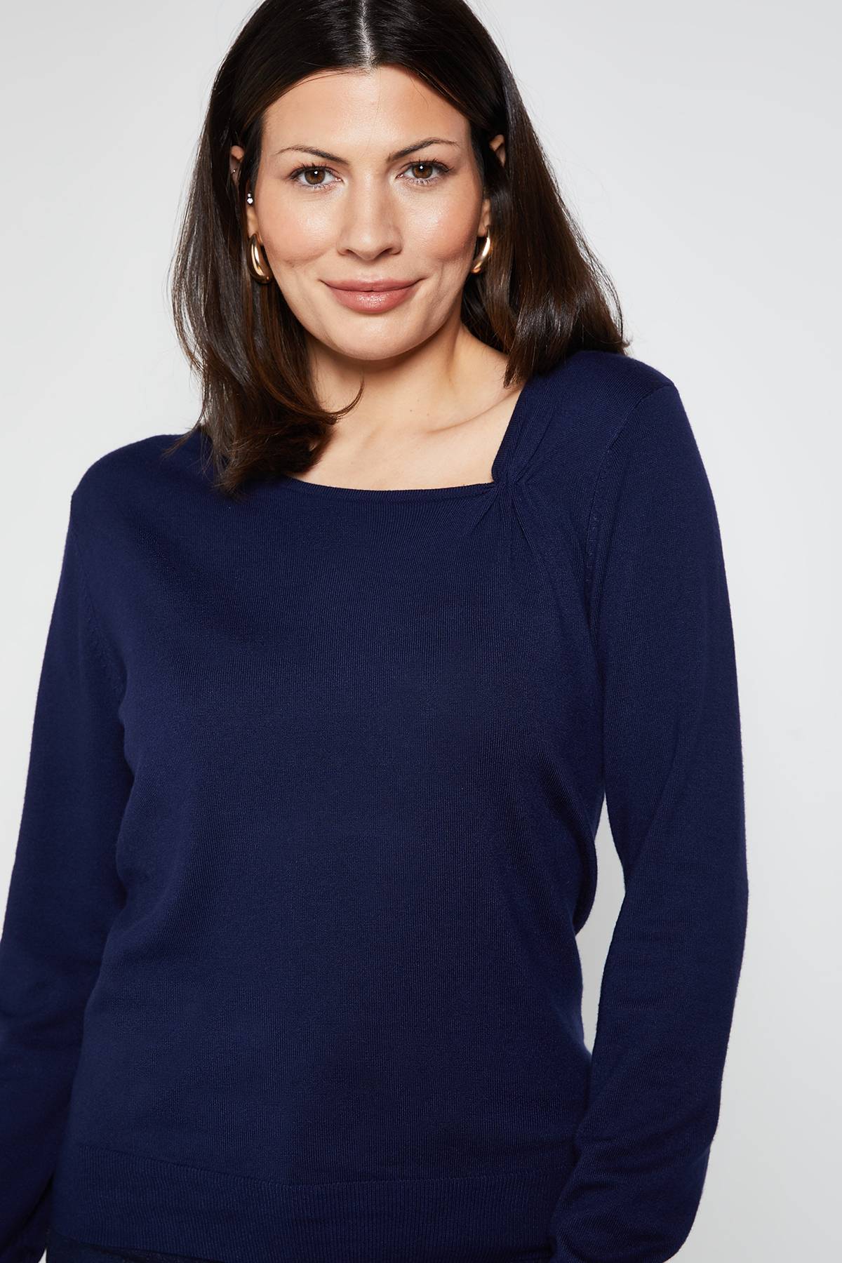 Wallis Synthétiquell Tricoté Asymétrique Froncé