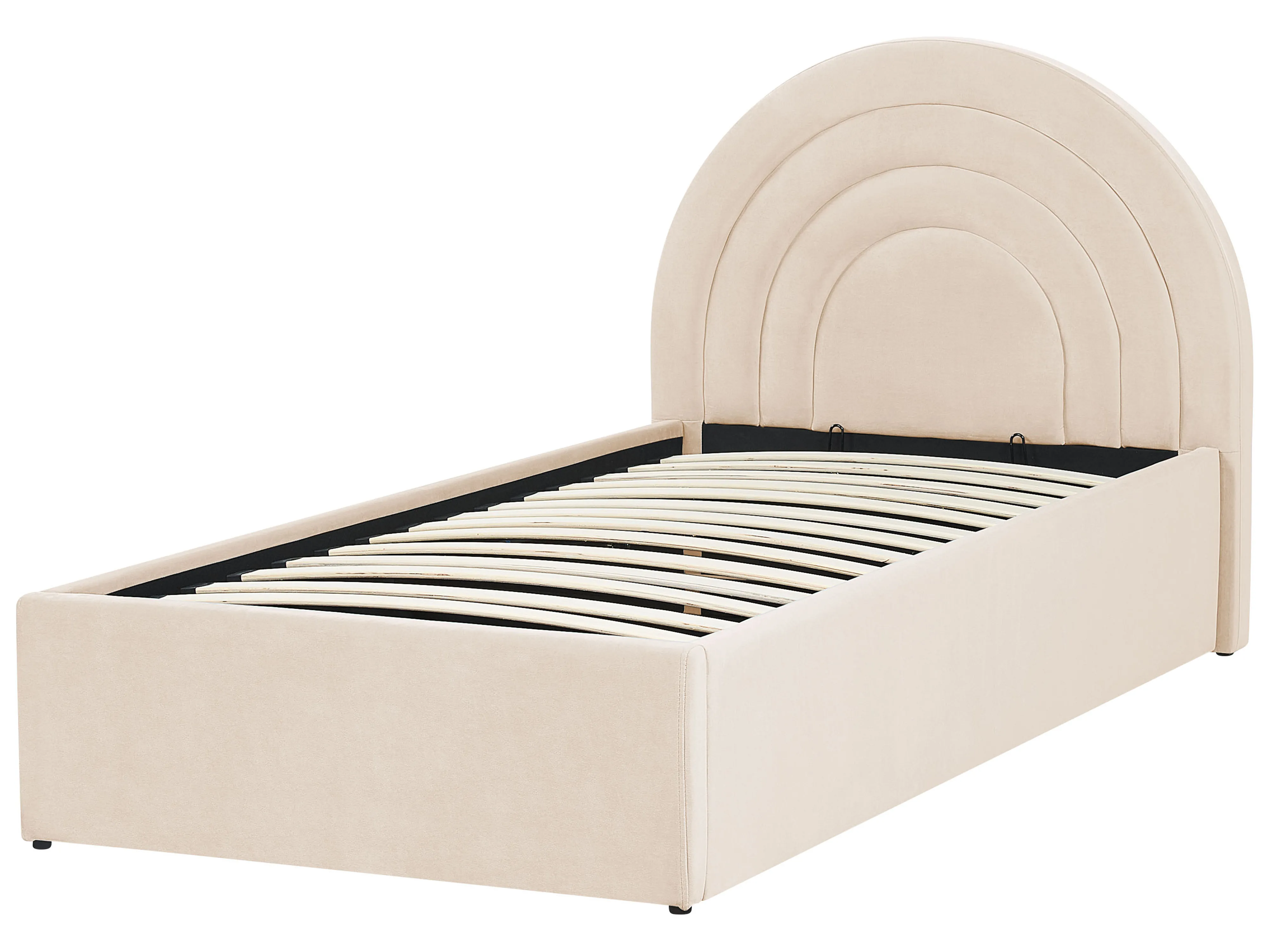 Kinderbed met opbergruimte Fluweel ANET 90 x 200 cm Beige