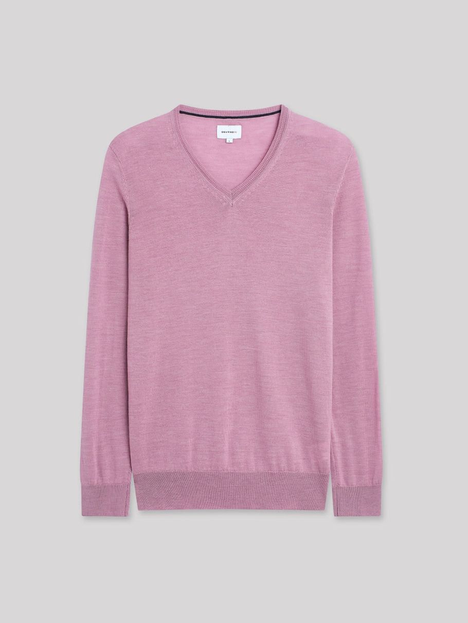 Pull col V en laine mérinos