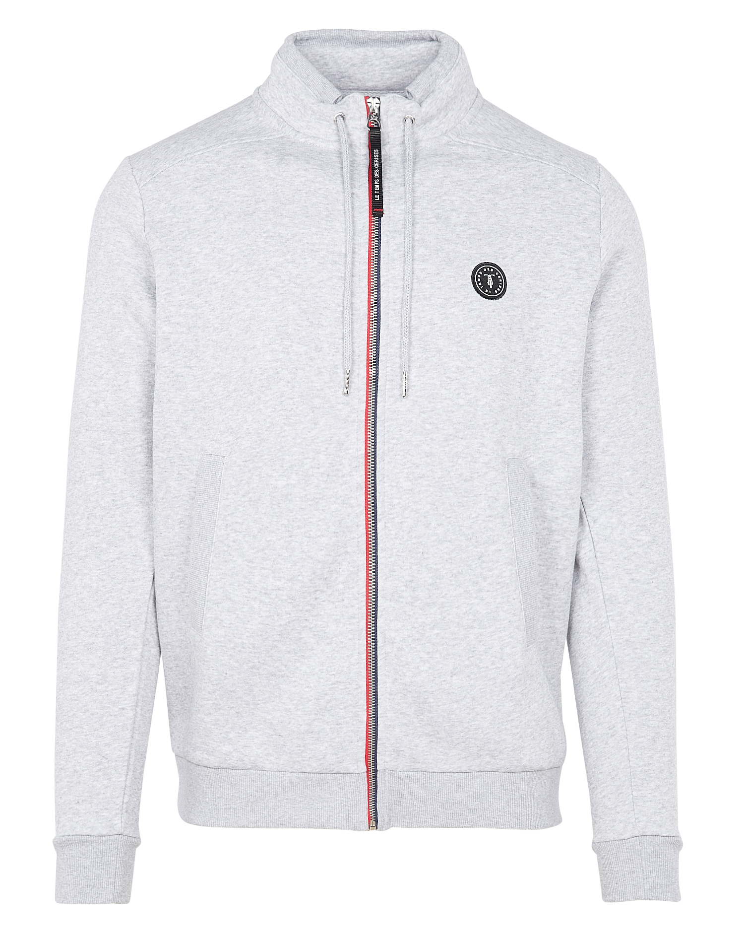 Gilet col montant zippé en molleton | Gris