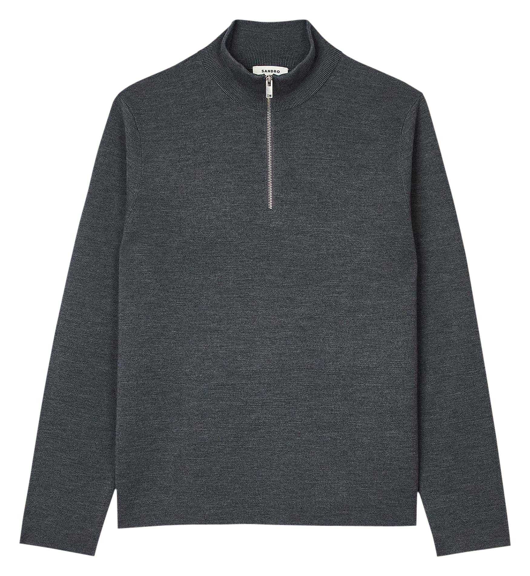 Pull col montant zippé en laine | Gris