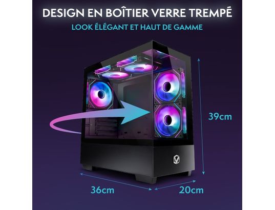 VIBOX - Ordinateur Gamer I-95 pc gamer, 3 3200g, vega 8, 8go, 480go, linux