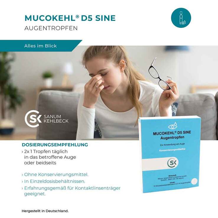 Mucokehl D 5 sine Augentropfen, 10X0.5 ml