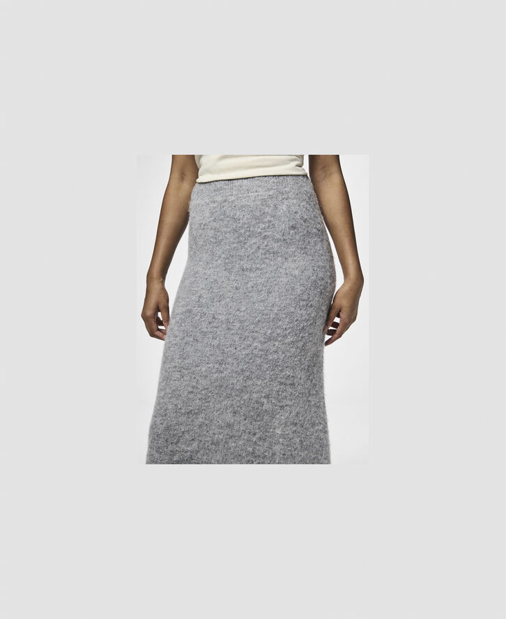 Pieces PCPAM HW ANK KNIT SKIRT BC Grå