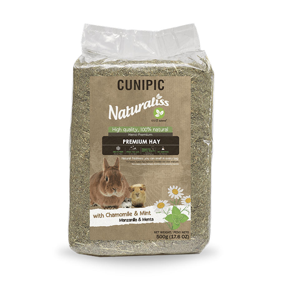 Feno de camomila e hortelã Cunipic Naturaliss para roedores
