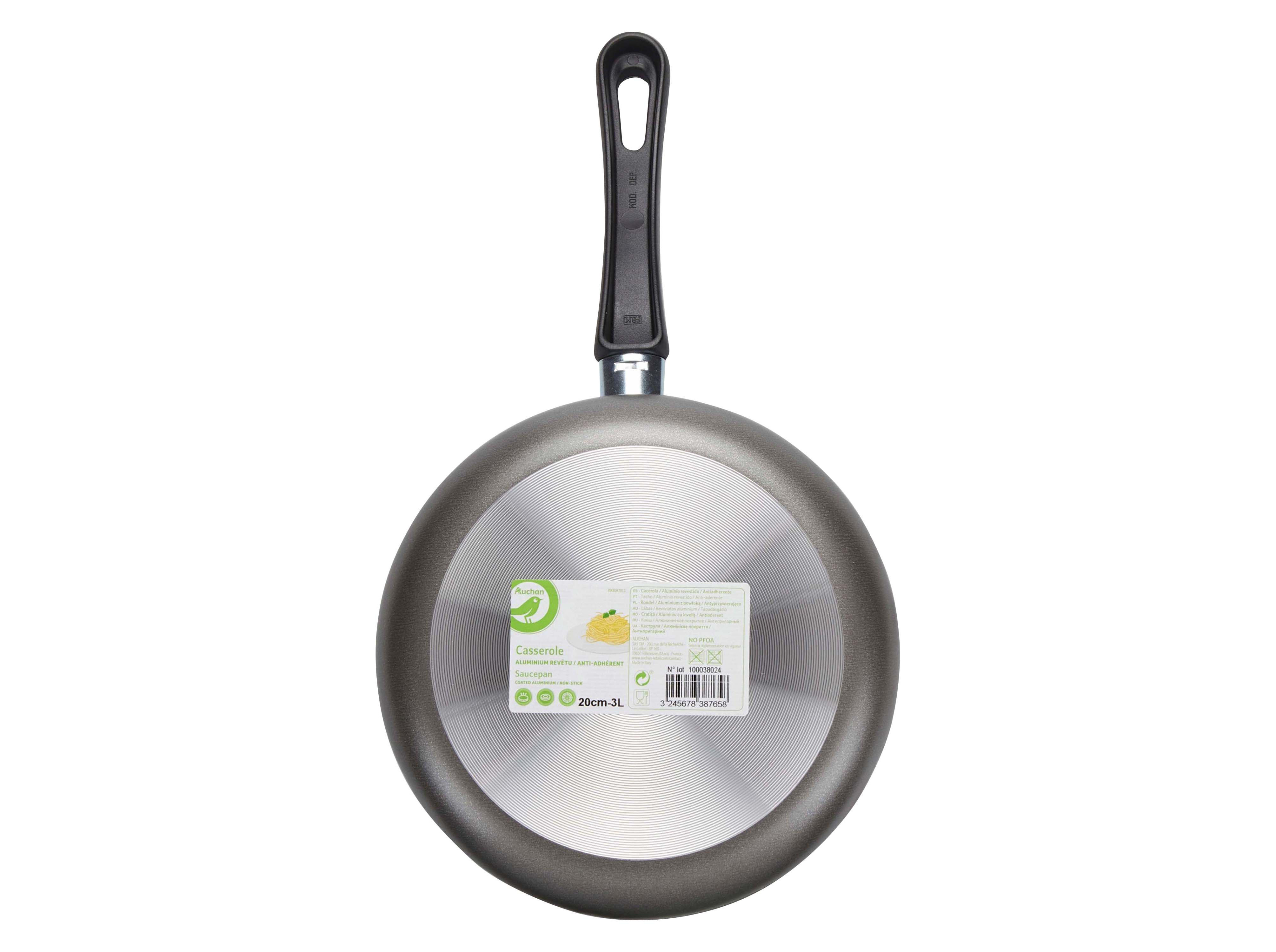 CAÇAROLA COM CABO AUCHAN ESSENCIAL NÃO APTO INDUÇÃO 20CM
