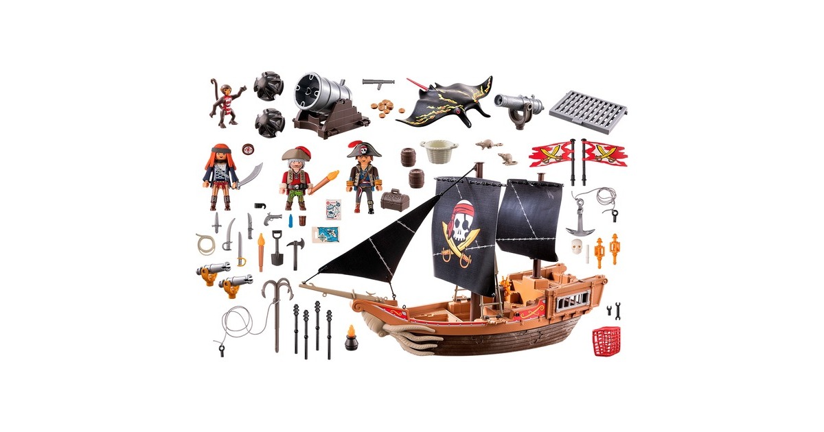 PLAYMOBILPirates - Groot piratenschip Constructiespeelgoed  (71530)