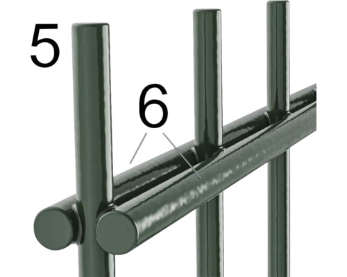 Dubbele staafmat 6/5/6 251 x 83 cm RAL 6005 mosgroen
