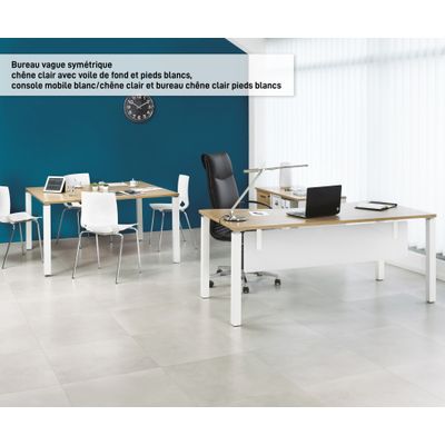 Bureau droit EXPRIM - L180 cm - Plateau imitation Erable - Pieds alu