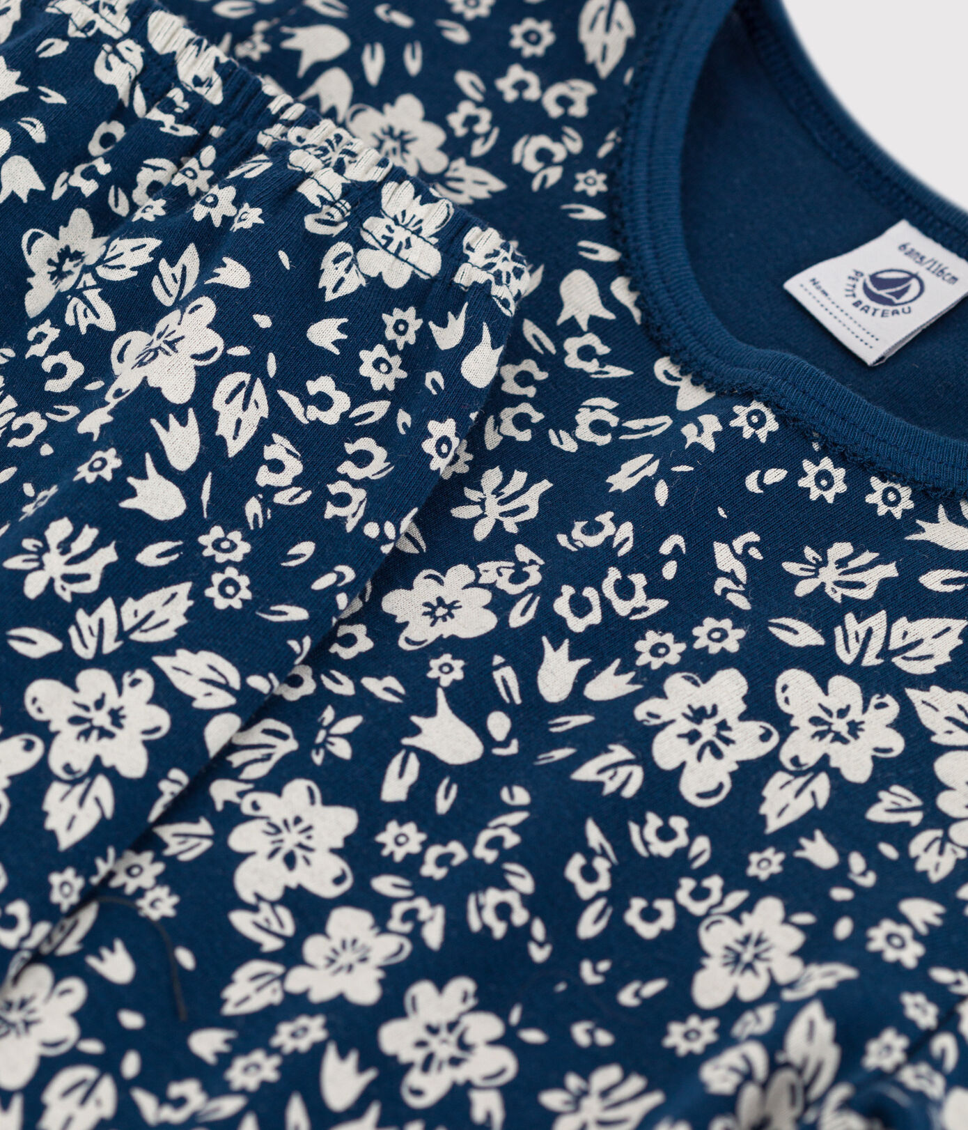 Pyjama fleur petite fille en coton